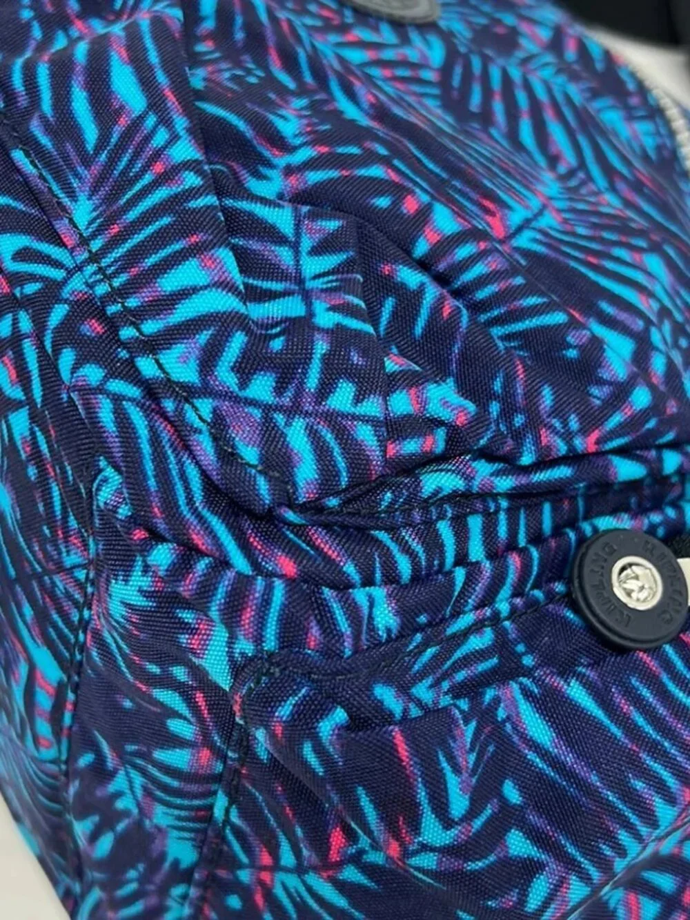 Kipling Dark Navy Light Blue Pink Nylon Shoulder Bag